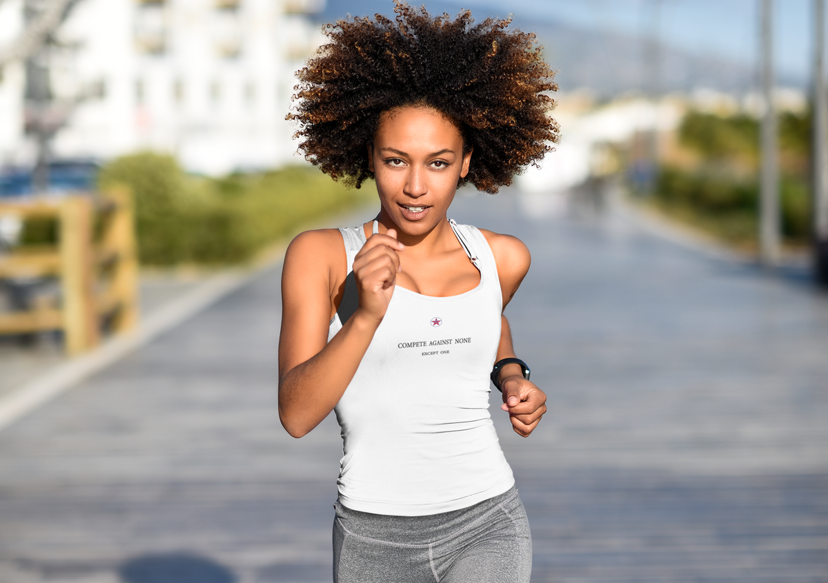 Compete Against None Women’s fitted racerback tank top