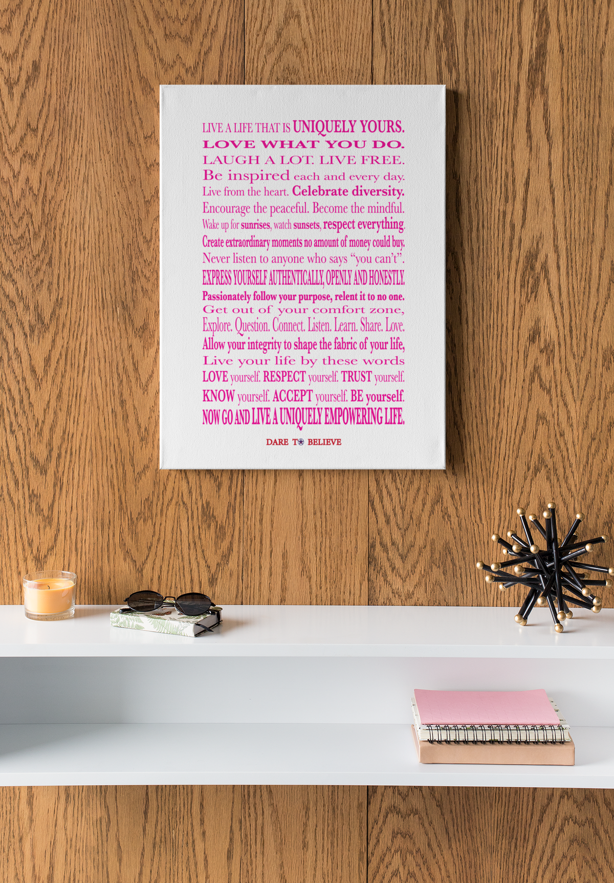 Women's Live By These Words Canvas