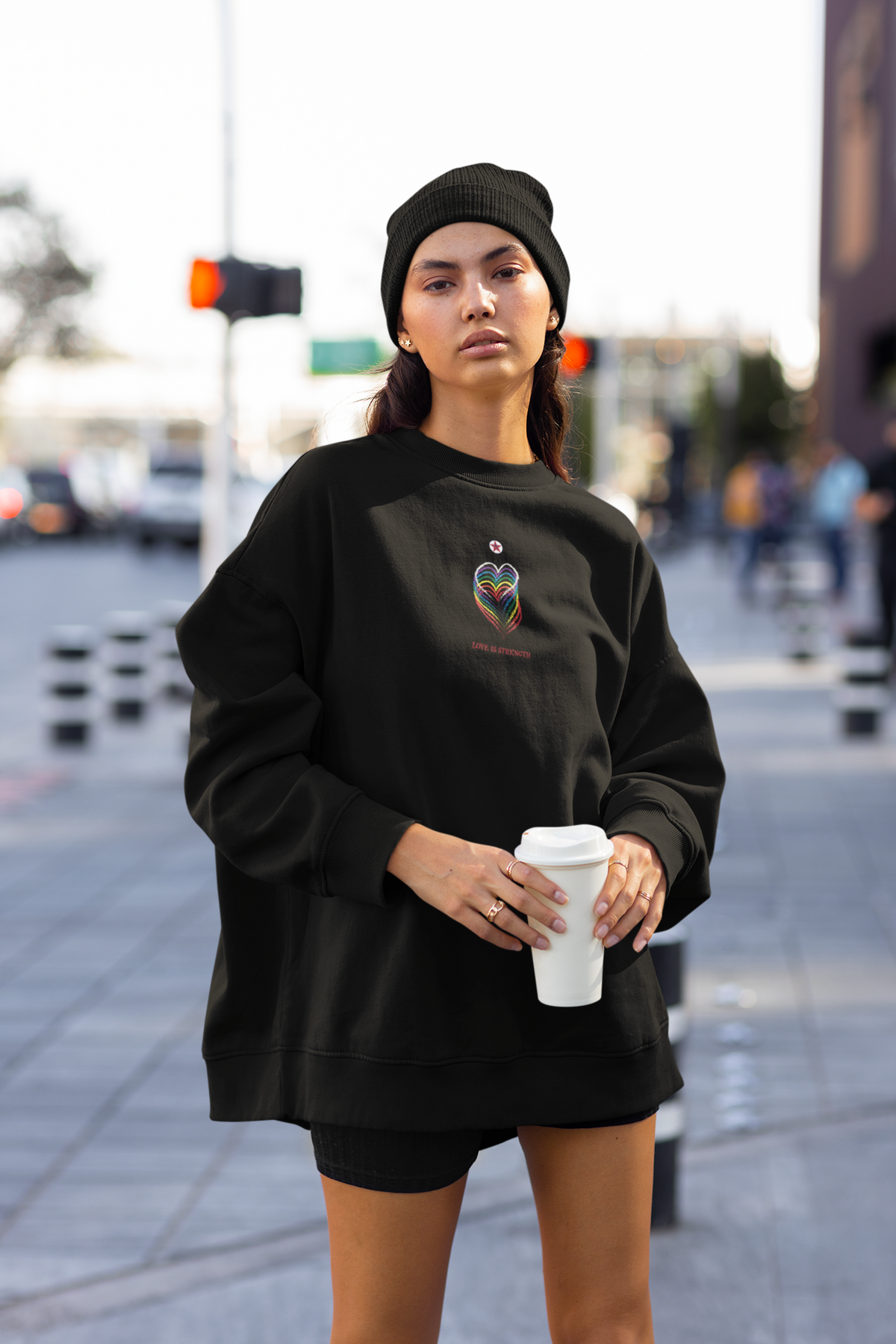 Women's Love Is Strength Unisex Premium Sweatshirt