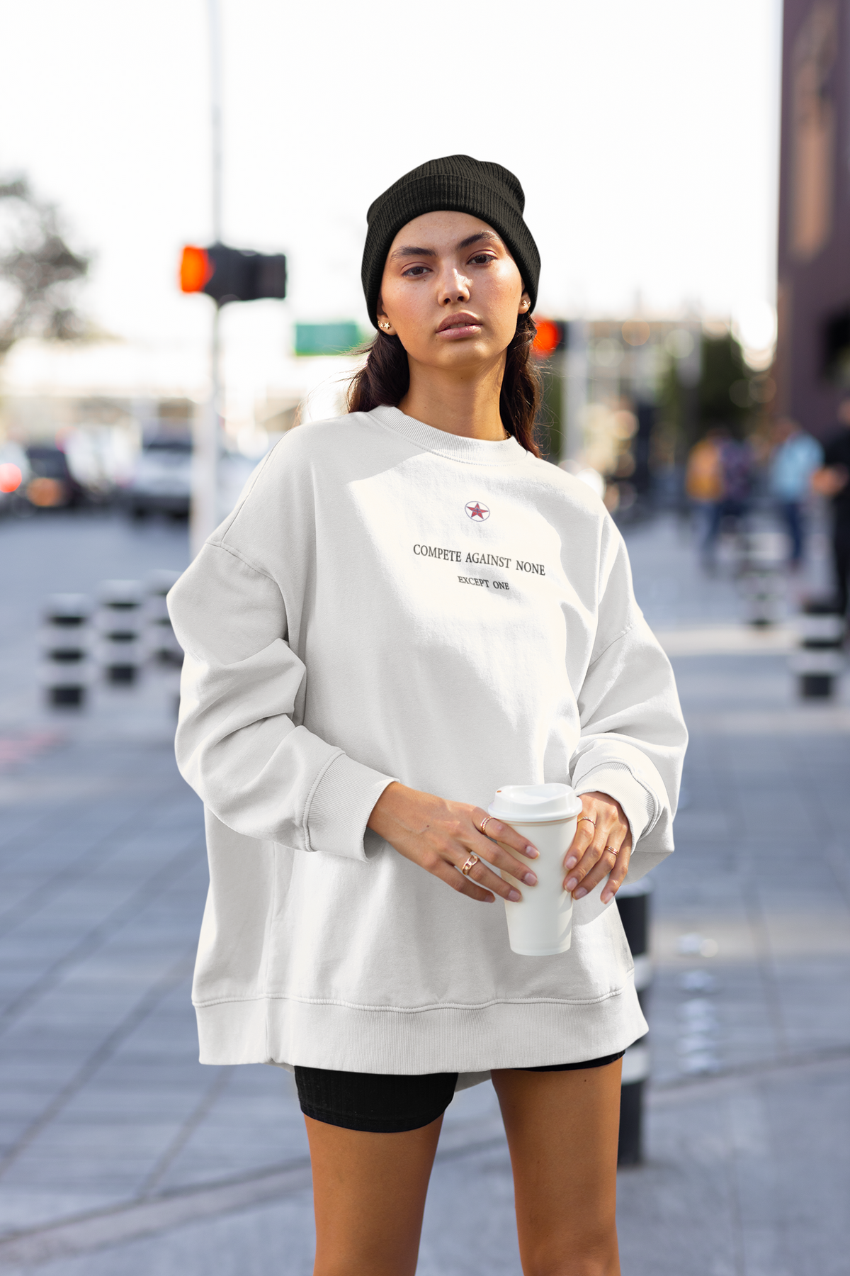 Women's Compete Against None Unisex Premium Sweatshirt