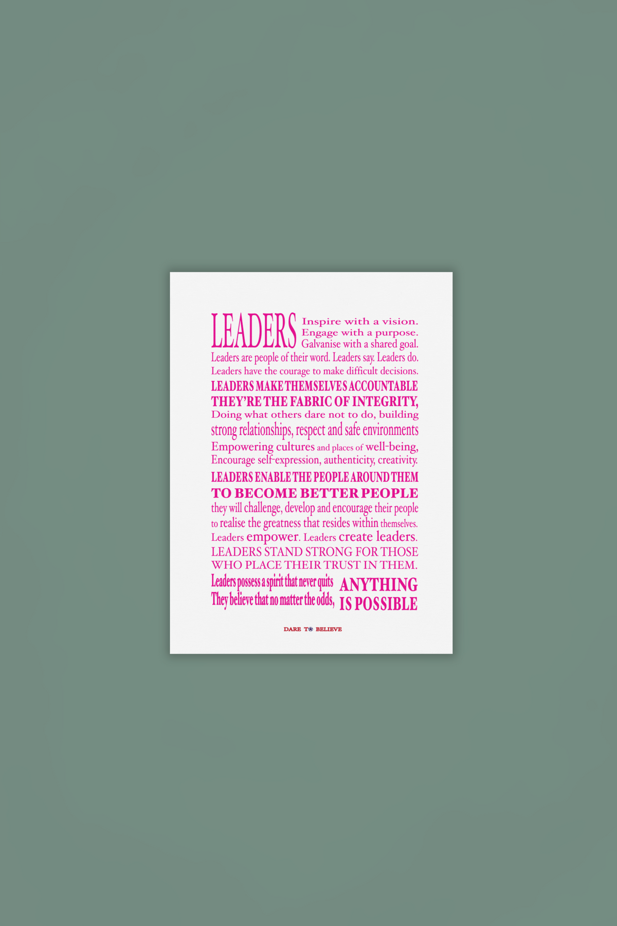 Women's Be A Leader Canvas