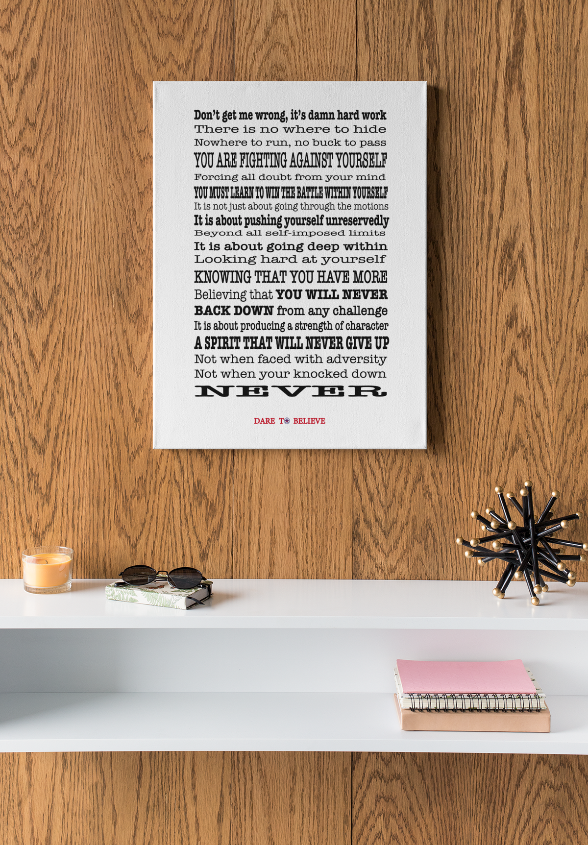 Never Give Up Canvas
