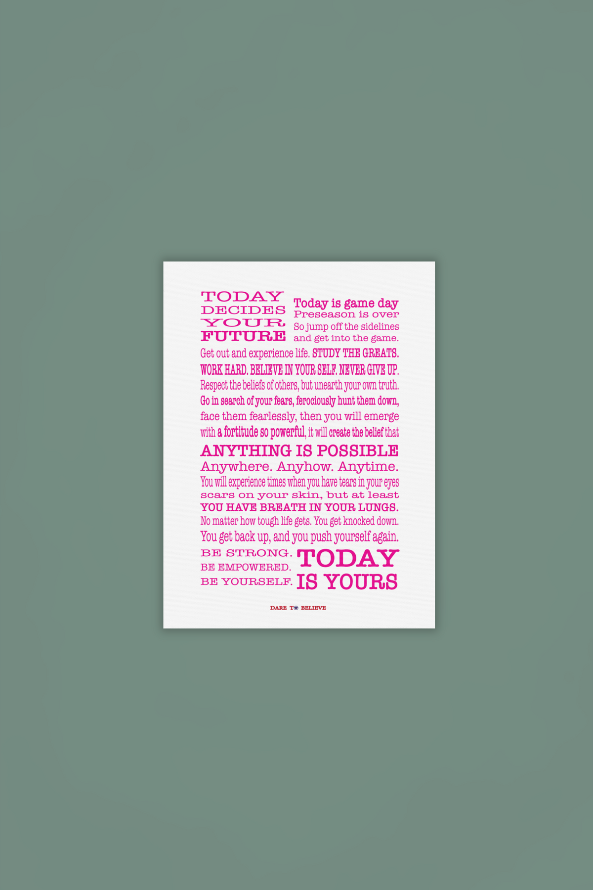 Women's Today Decides Your Future Canvas