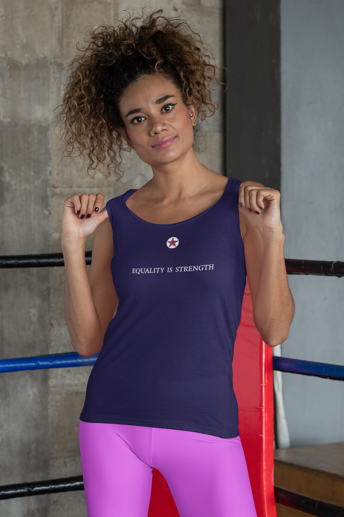 Equality Is Strength Women’s fitted racerback tank top